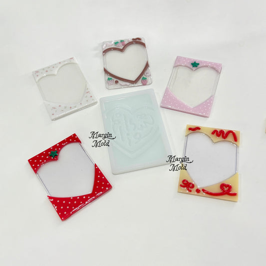 b126 bits mold 2way heart frame toploader bits mold, 3d print, shiny