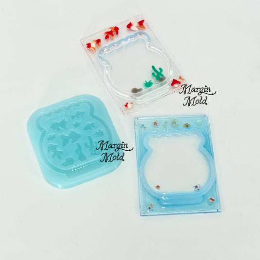 b127 bits mold fish bowl frame toploader bits mold, 3d print, shiny