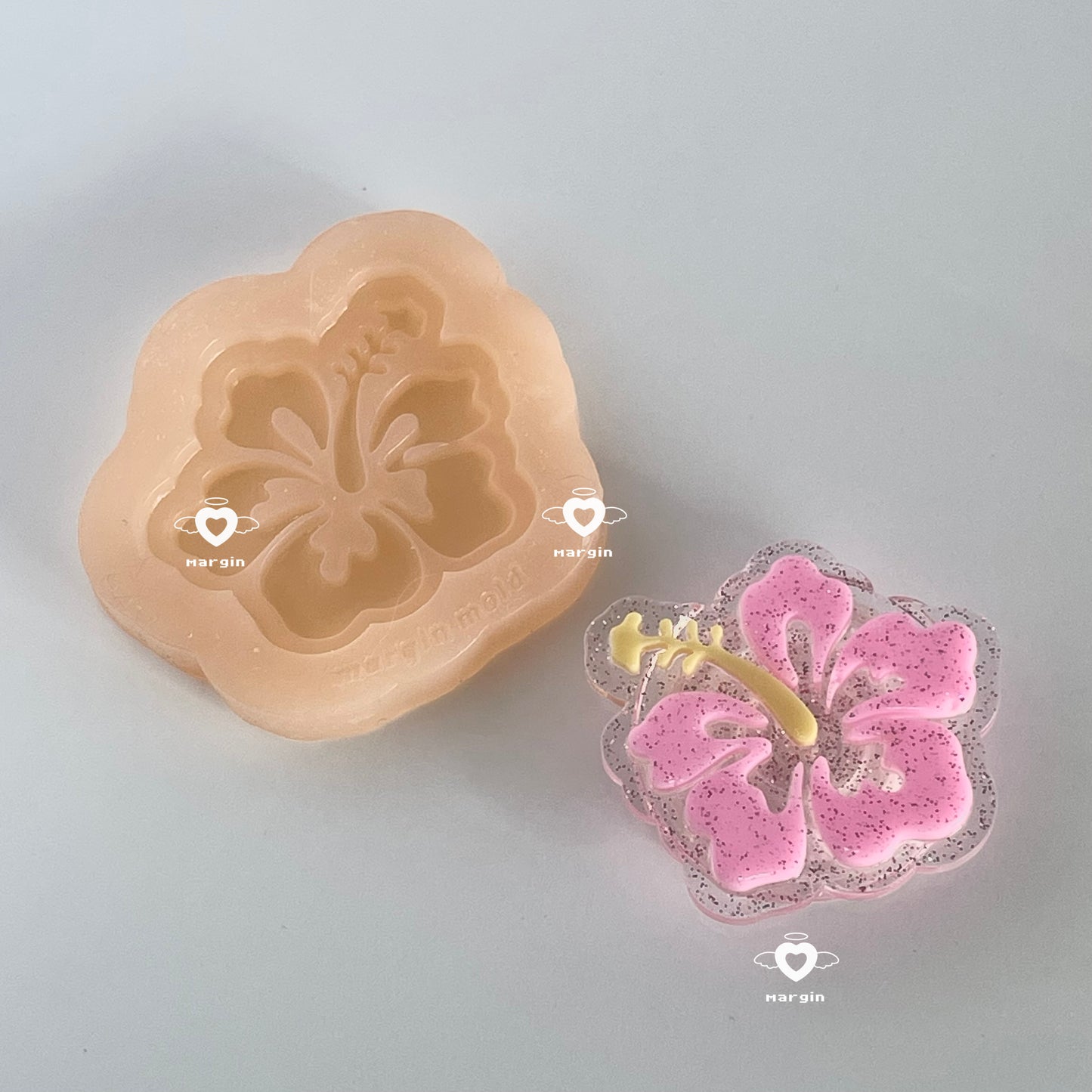 k078 hibiscus griptok-size mold, 3d print, shiny