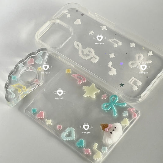 b080 bits mold 8-bit pixel music note, 3d print, matte