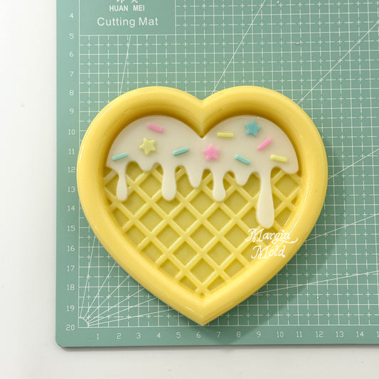 t009 tray mold icecream heart tray, acrylic, shiny