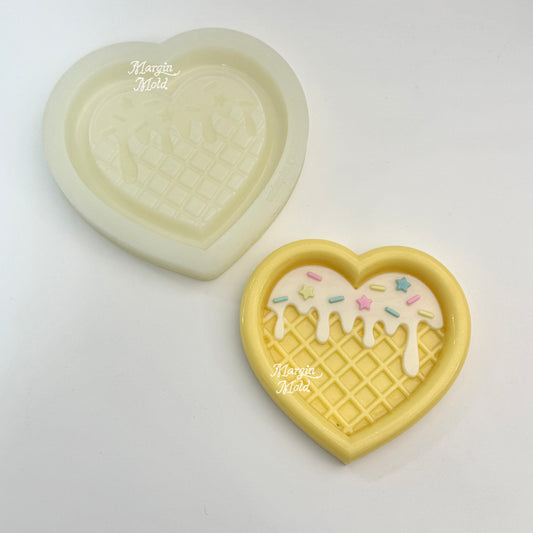 t009 tray mold icecream heart tray, acrylic, shiny