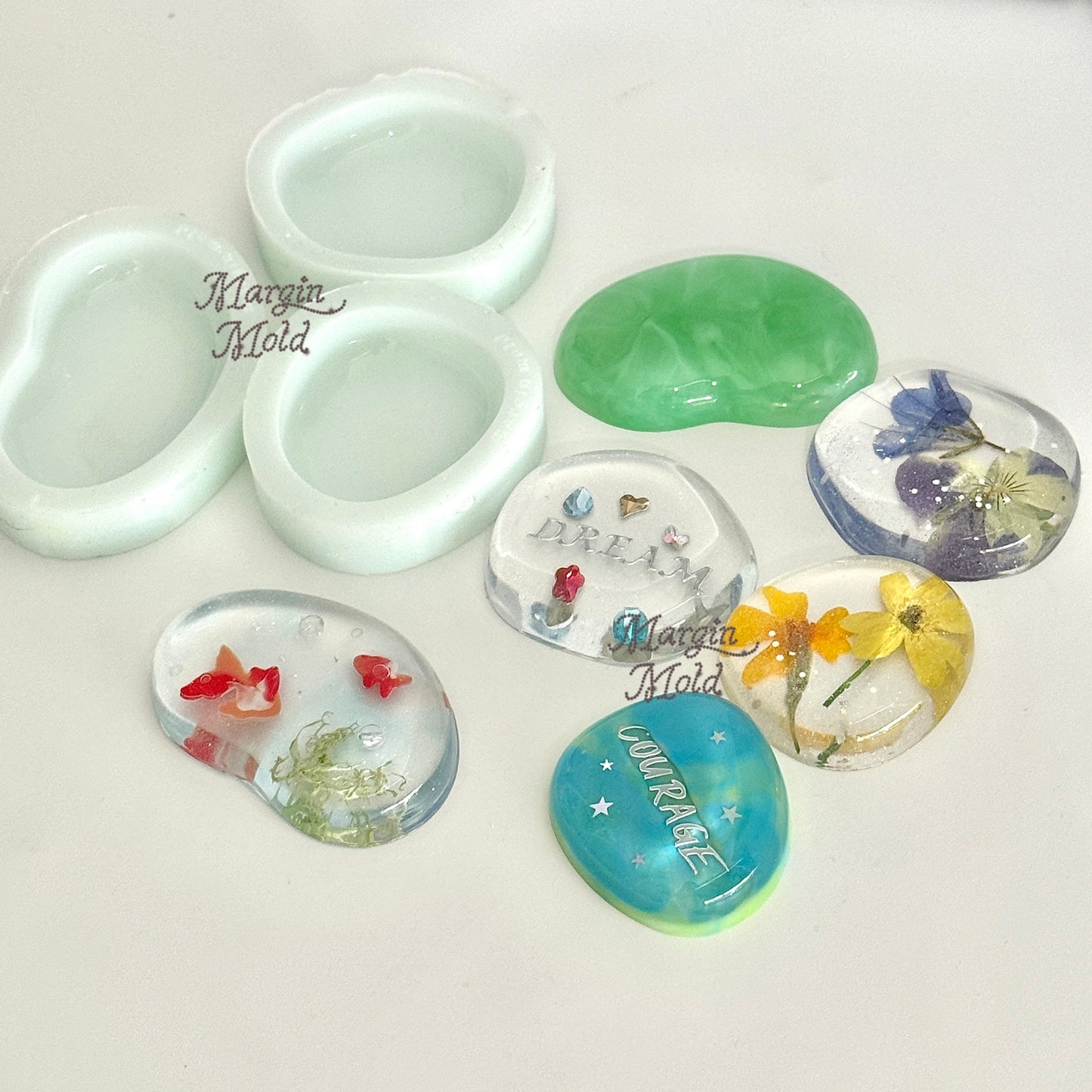 k132 k133 k134 wish stone pebble mold, 3d printed, shiny