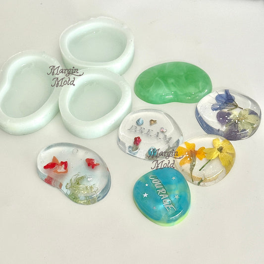 k132 k133 k134 wish stone pebble mold, 3d printed, shiny