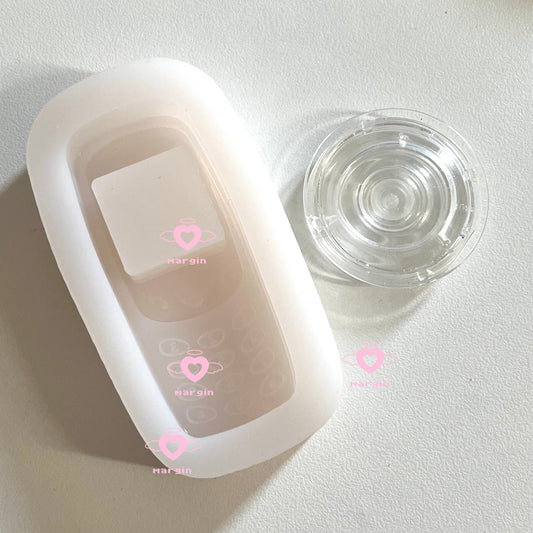 SK095 SK096 retro phone shaker mold, backed, acrylic, shiny