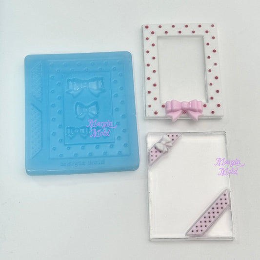 b180 ribbon dotted frame mold, 3d print, shiny