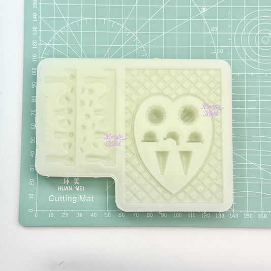 b177 melting icecream frame  mold, 3d print, shiny