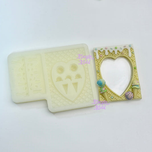b177 melting icecream frame  mold, 3d print, shiny