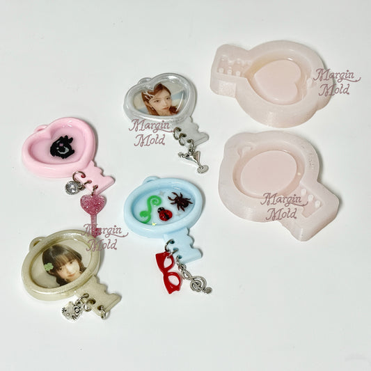 k150 k151 heart key/oval key multi-use mold, 3d printed, shiny