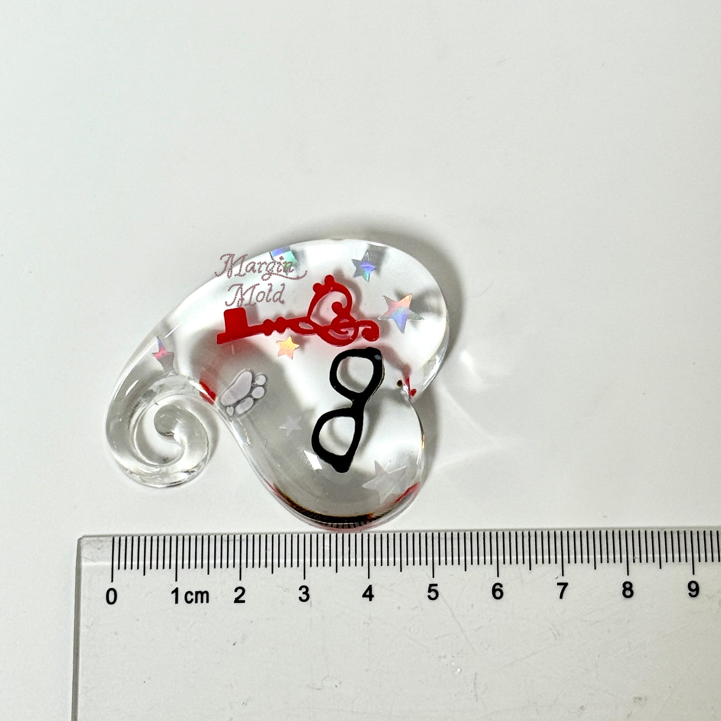 k148 k149 swirly heart mold, 3d printed, shiny