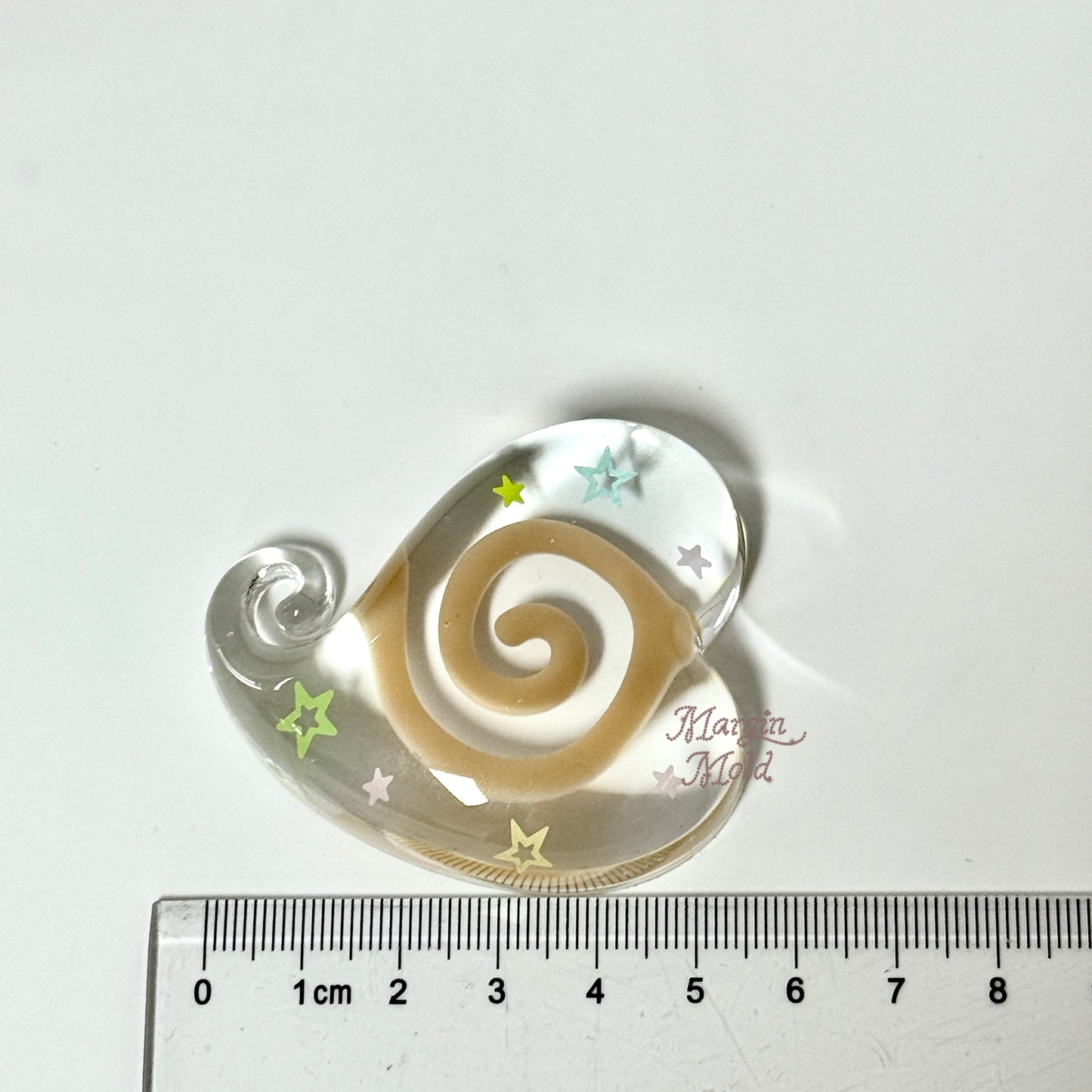 k148 k149 swirly heart mold, 3d printed, shiny