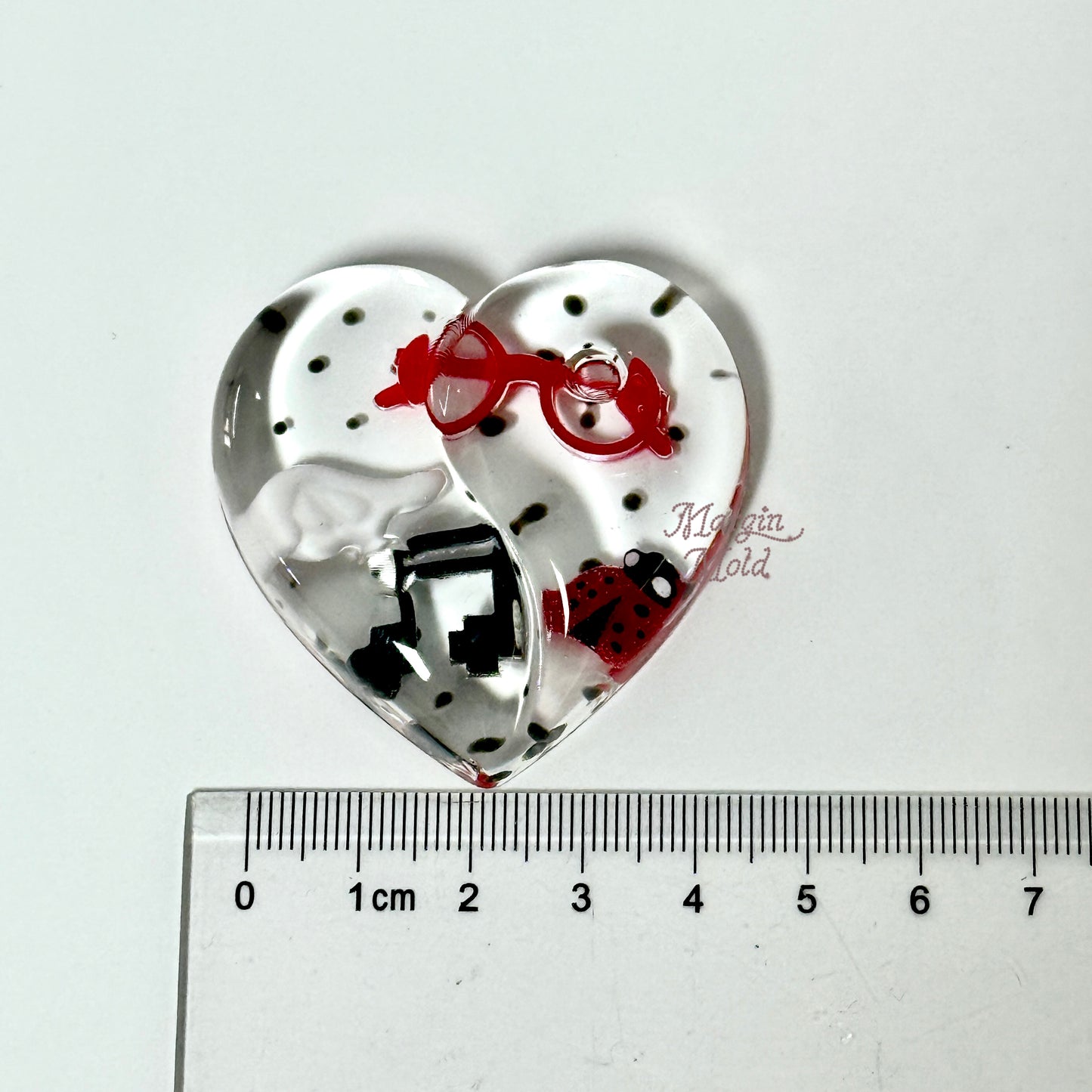 k145 taiji heart mold, 3d printed, shiny