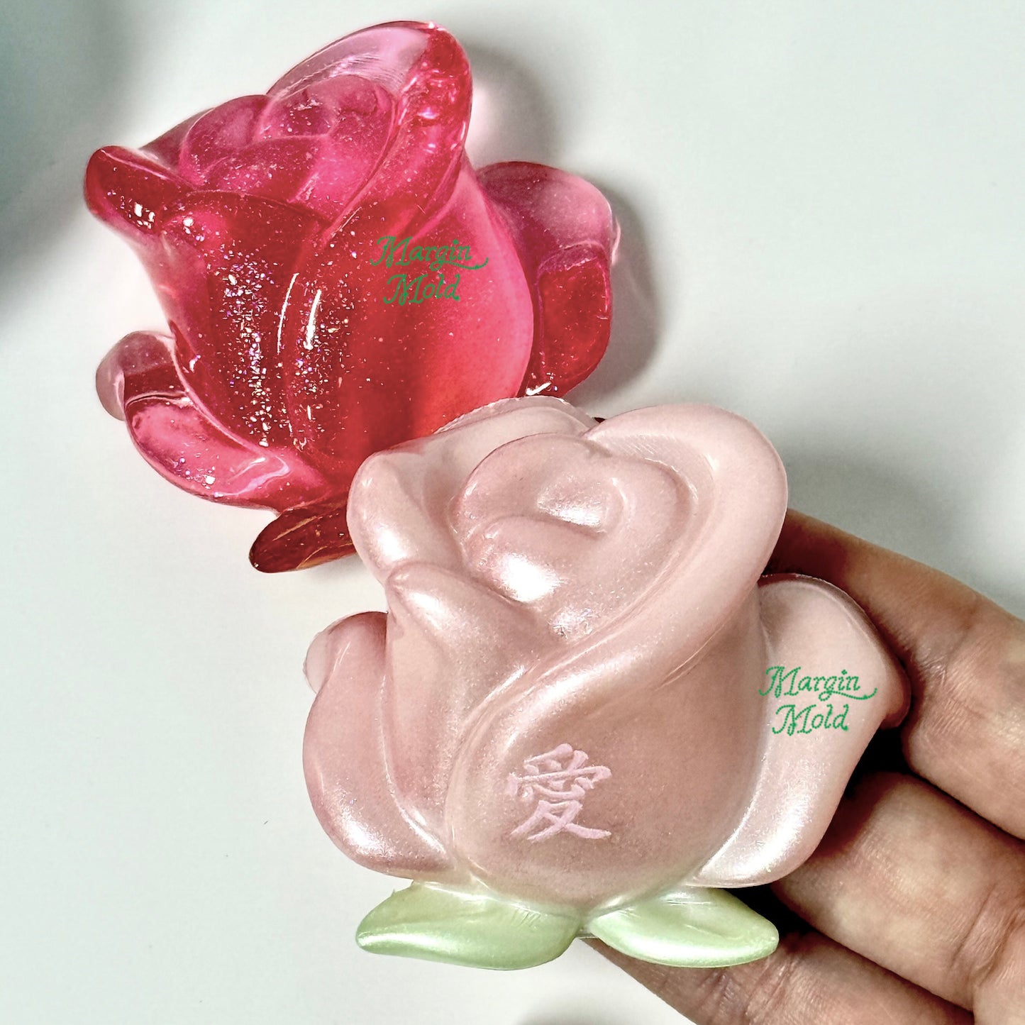 k147 rose mold, 3d printed, shiny