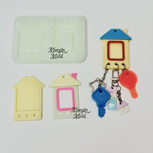PF21 house photo frame key pendant mold, 3d print, shiny