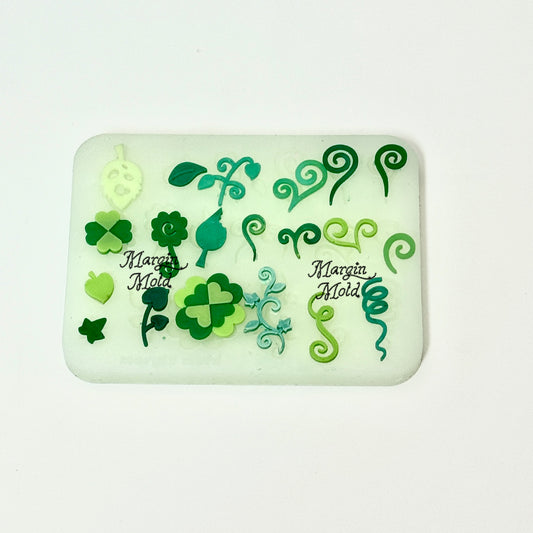 b134 bits mold botanical garden leaves bits mold, 3d print, matte