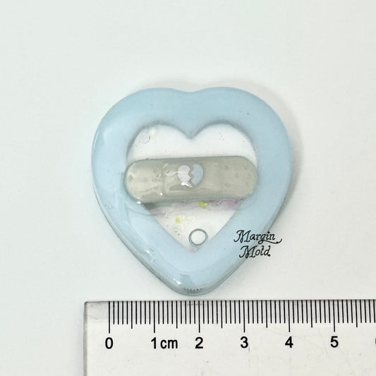 SK242 soft heart shaker mold, backed, acrylic, shiny