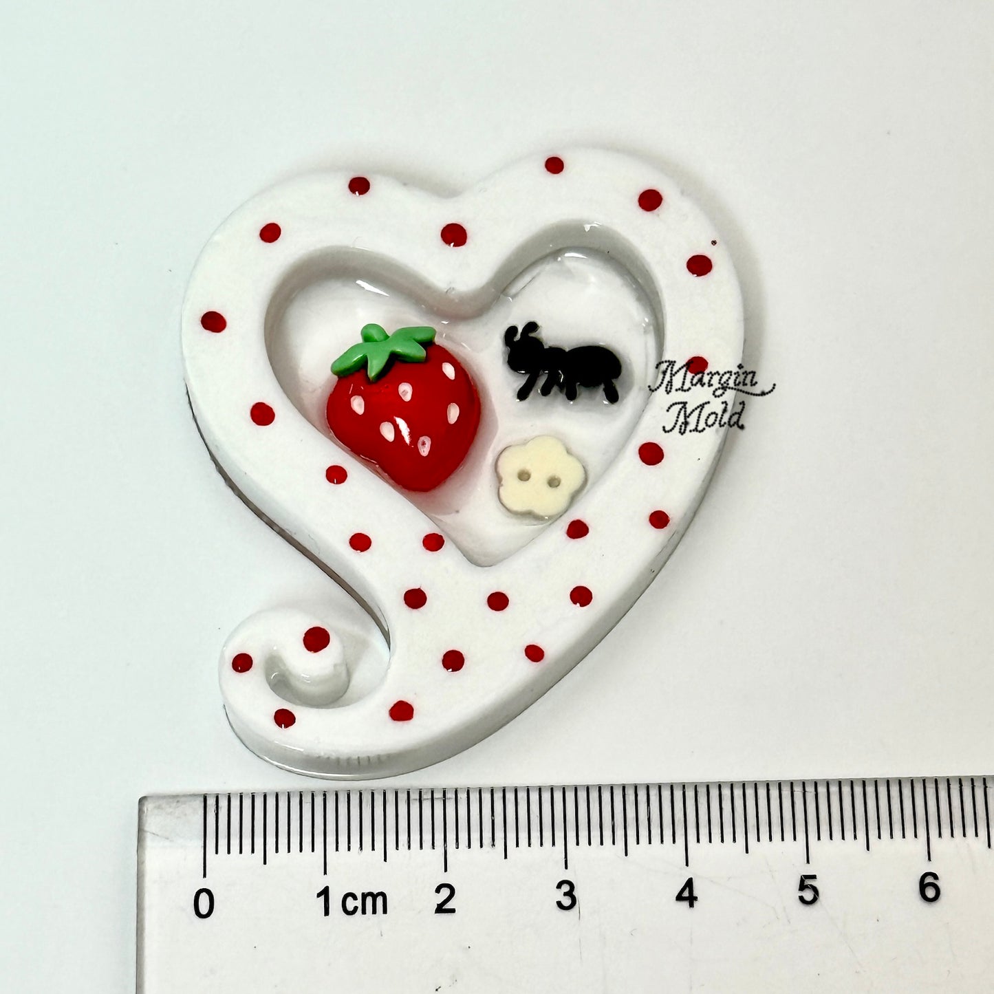 SK244  SK245 spiral heart shaker mold, backed, acrylic, shiny