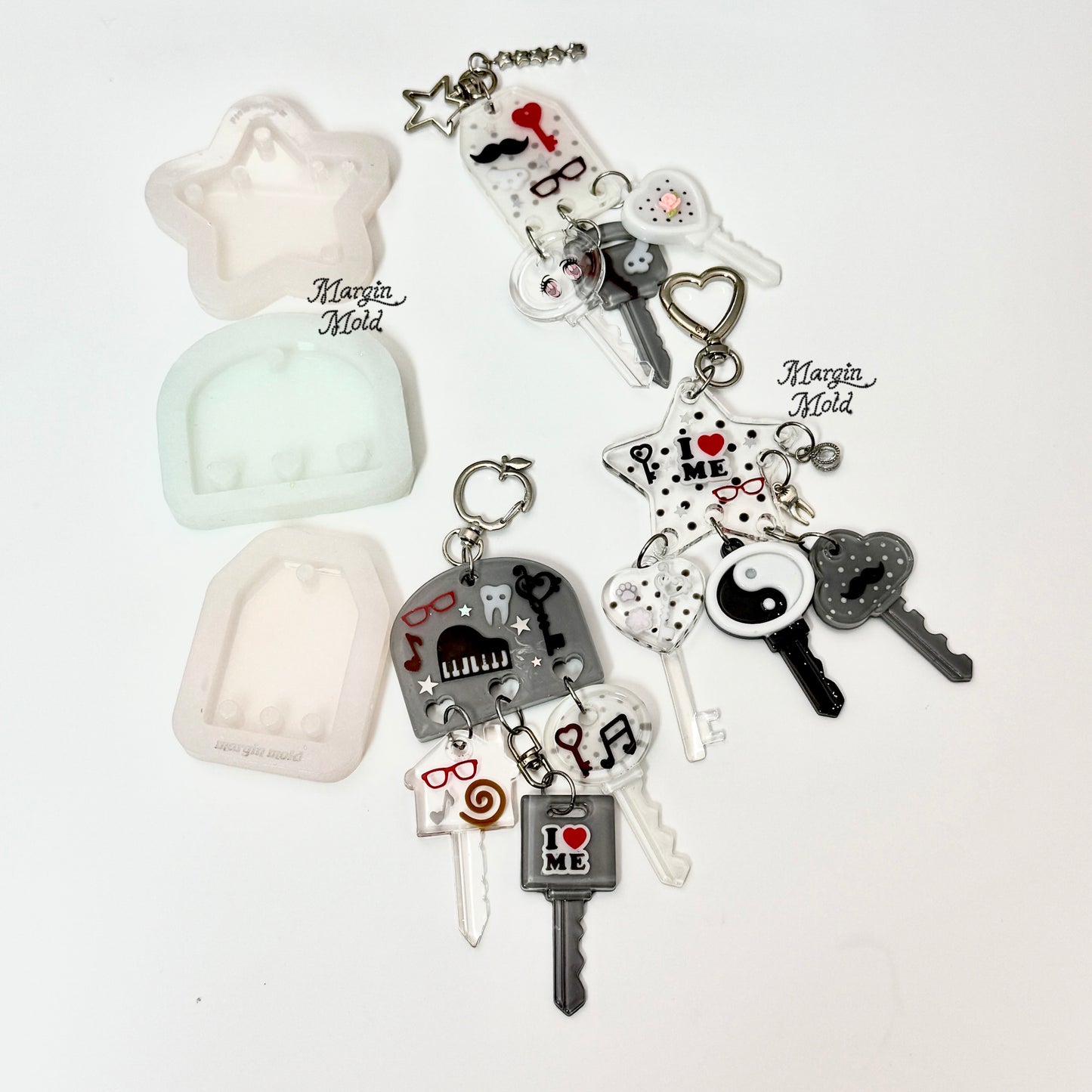 k141 k142 k142 multi-use key organizer mold, acrylic, shiny