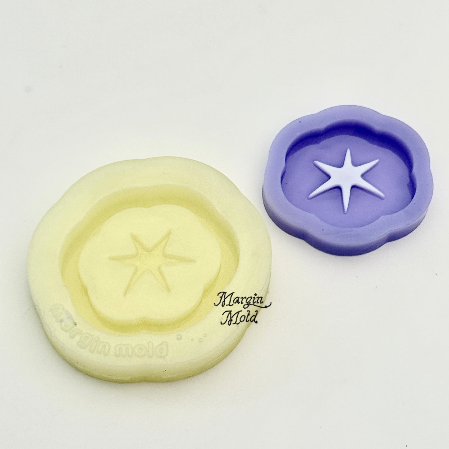 SK091 SK092 hibiscus/morning glory shaker mold, backed, acrylic, shiny