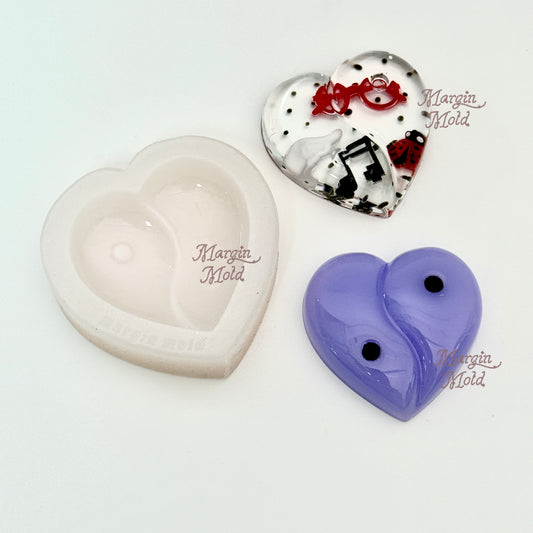 k145 taiji heart mold, 3d printed, shiny