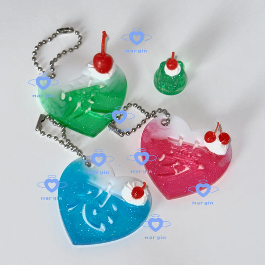 k009 k010 k011 Chinese charactor heart keyring mold 愛 夢 恋, acrylic, shiny