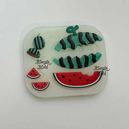 b143 bits mold watermelon frame bits mold, 3d print, shiny