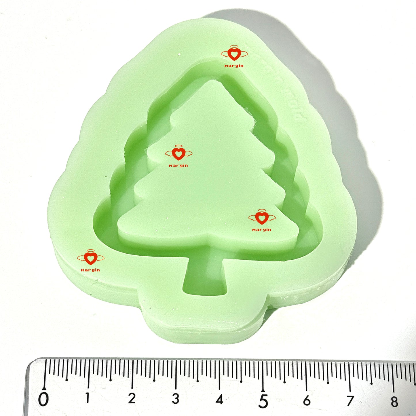 SK233 christmas tree shaker mold, backed, acrylic, shiny