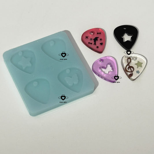 k085 guitar picks pendant mold, acrylic, shiny