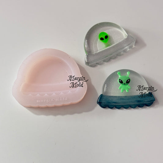 k167 UFO dome mold, 3d printed, shiny