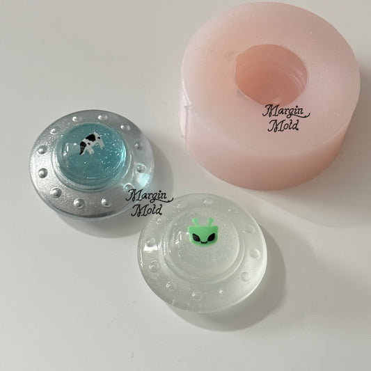 k166 3d UFO saucer mold, 3d printed, shiny