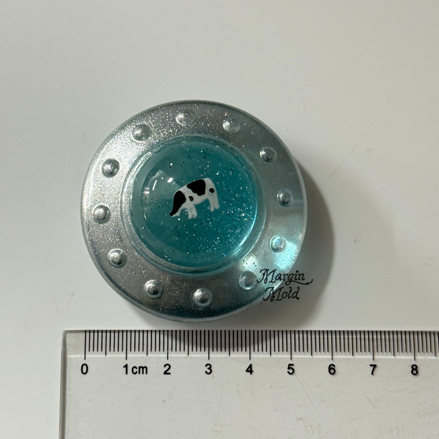 k166 3d UFO saucer mold, 3d printed, shiny