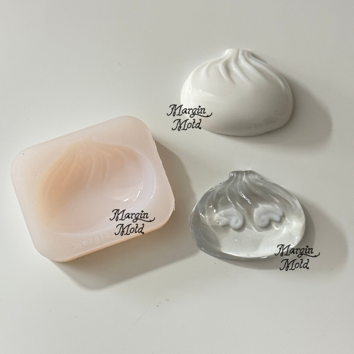 k172 puffy steamed bun mold, 3d printed, shiny