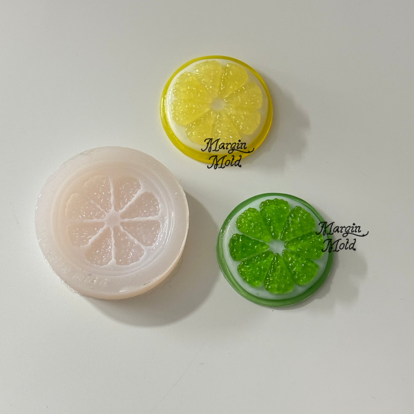 k159 orange slice round mold, 3d printed, shiny