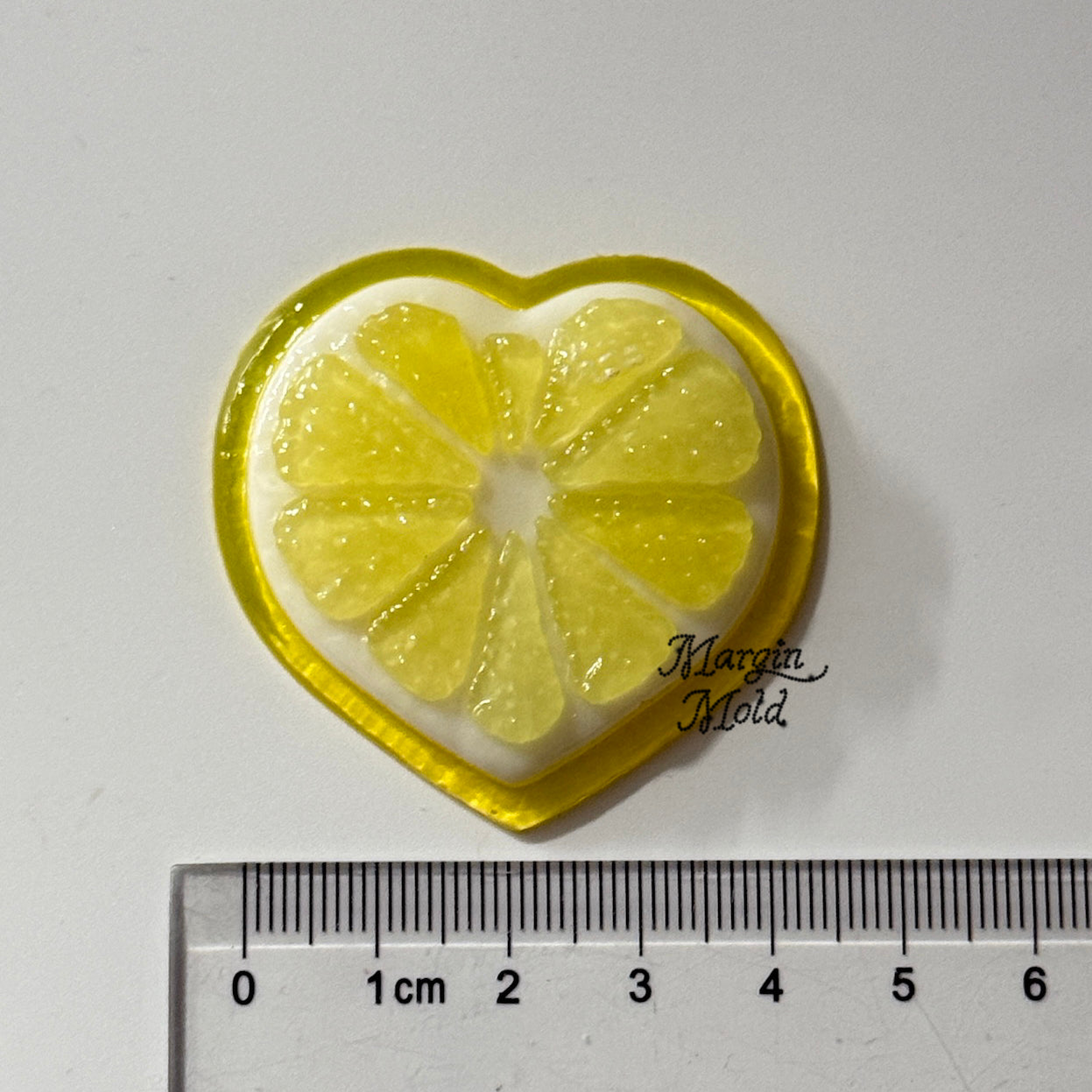 k160 orange slice heart mold, 3d printed, shiny