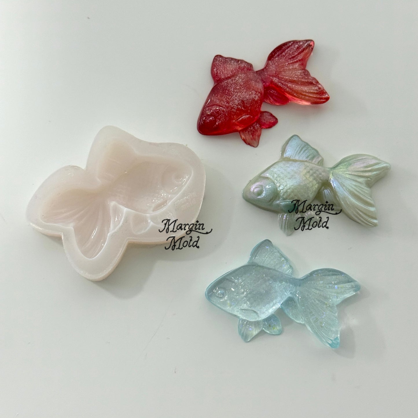 k163 goldfish mold, 3d printed, shiny