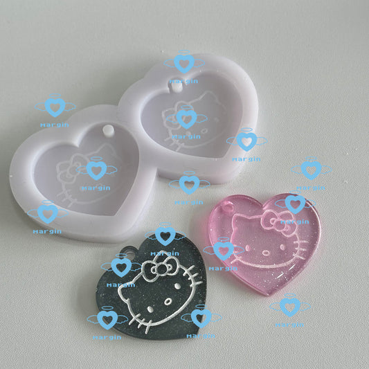 k029 kitty keyring mold, acrylic, shiny