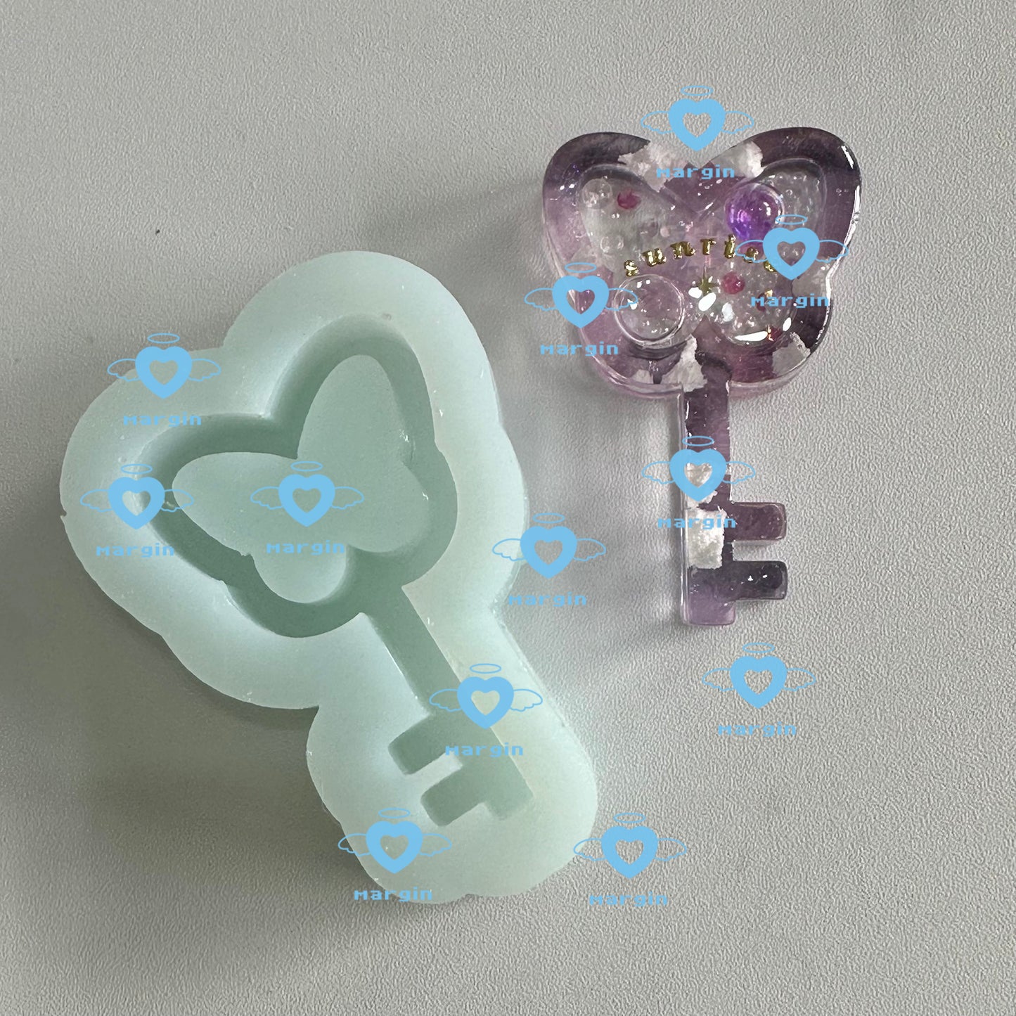 SK147 butterfly key shaker mold, backed, acrylic, shiny