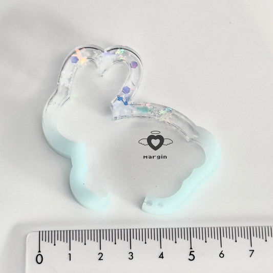 c01 carabiner mold bunny shape, acrylic, shiny