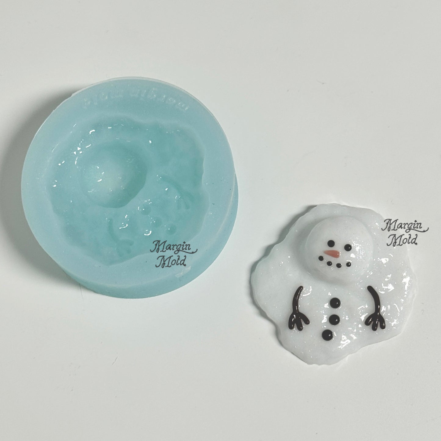 k194 melting snowman mold, 3d printed, shiny