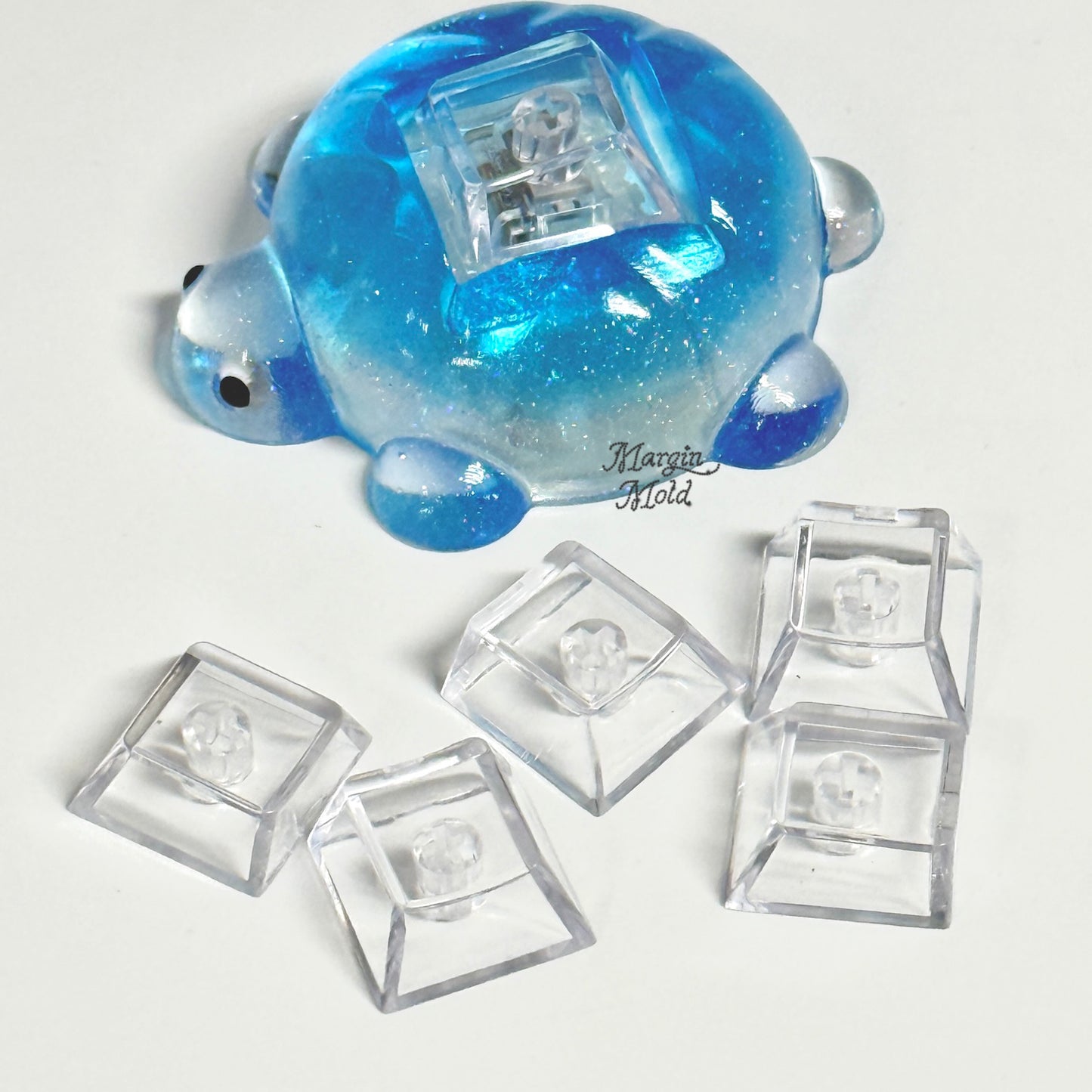 k180 turtle clicker mold, 3d printed, shiny