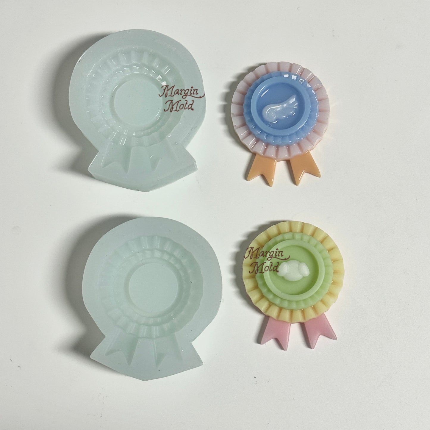 k190 k191 round rosette frame mold, 3d printed, shiny