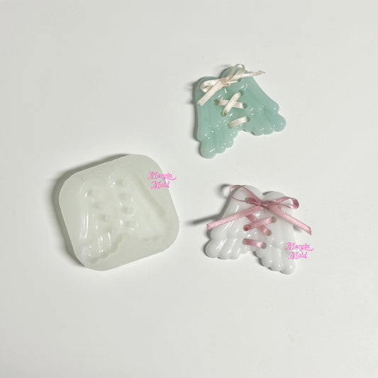 k185 angel wing lace corset mold, 3d printed, shiny