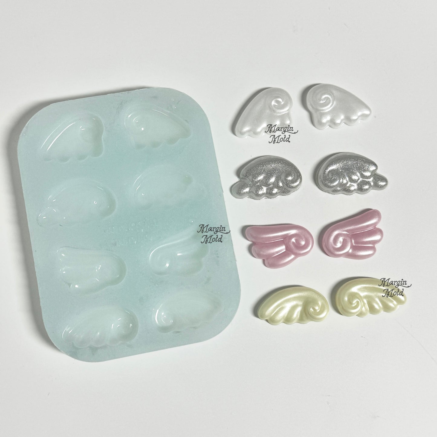 k179 sweet angel wing deco parts mold, 3d printed, shiny