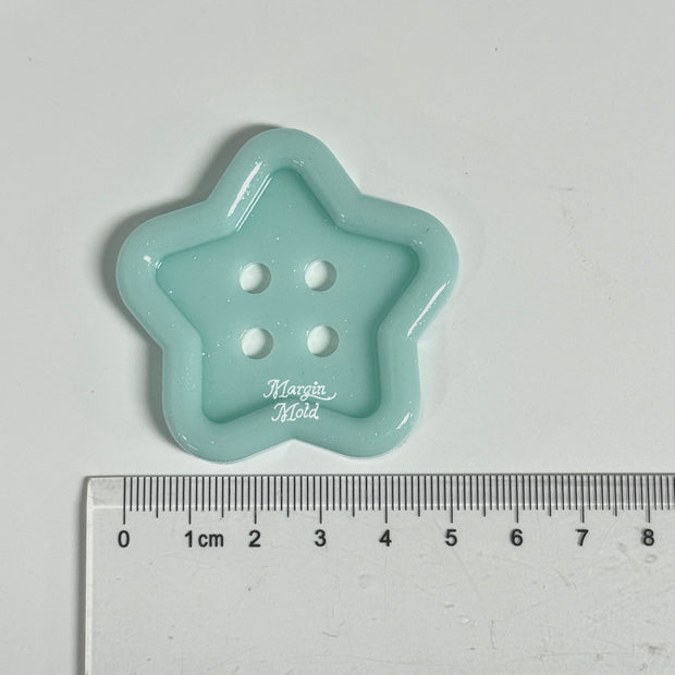 k184 star button mold, 3d printed, shiny