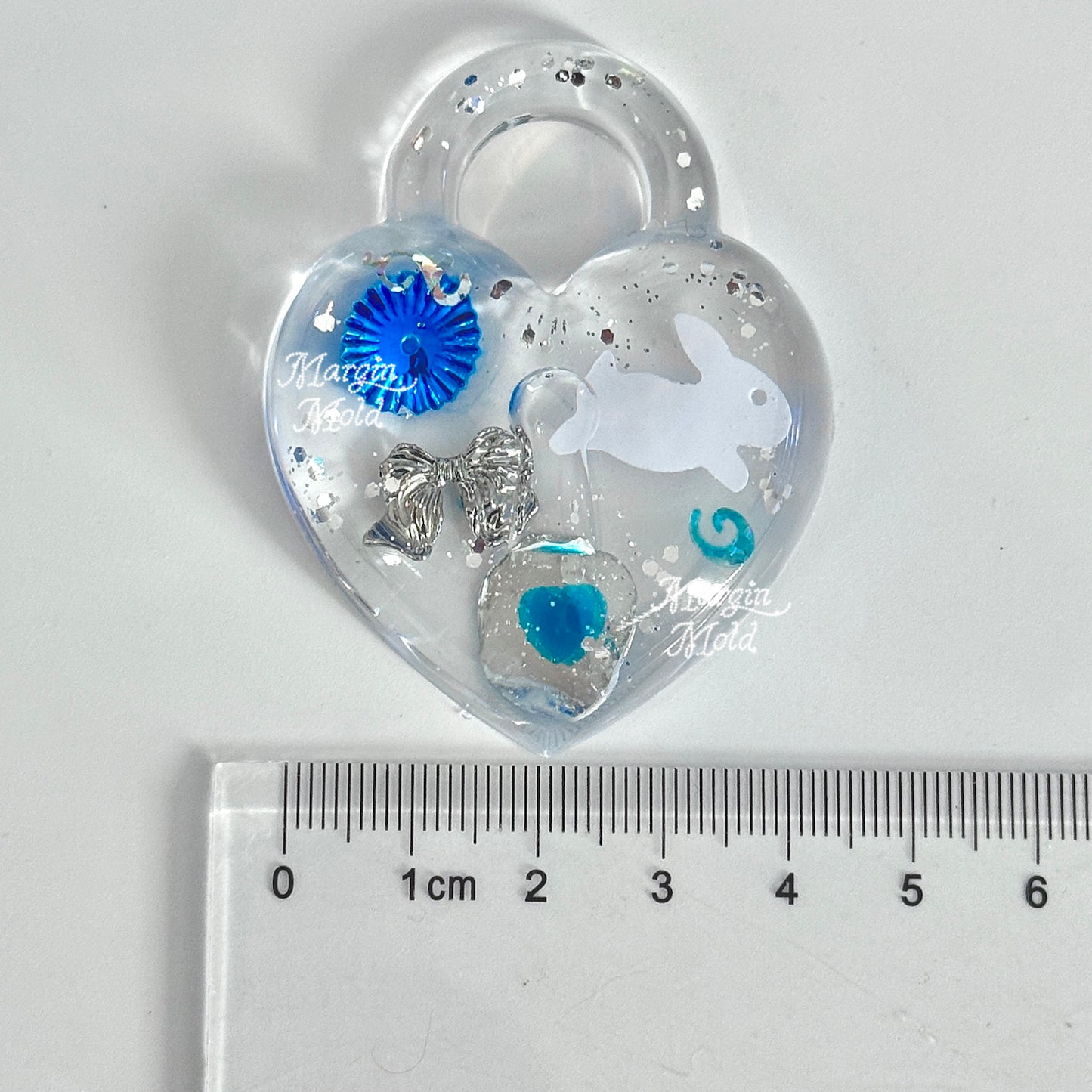 k100 heart lock mold, 3d printed, shiny
