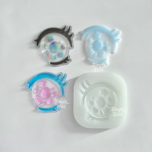 k101 y2k anime eye mold, 3d printed, shiny