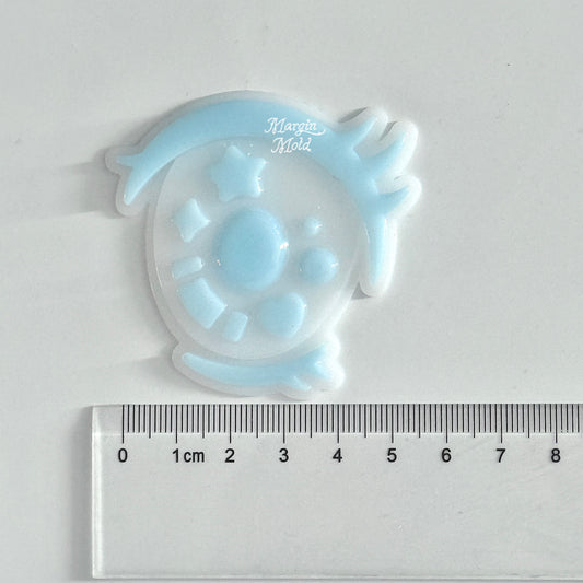k101 y2k anime eye mold, 3d printed, shiny