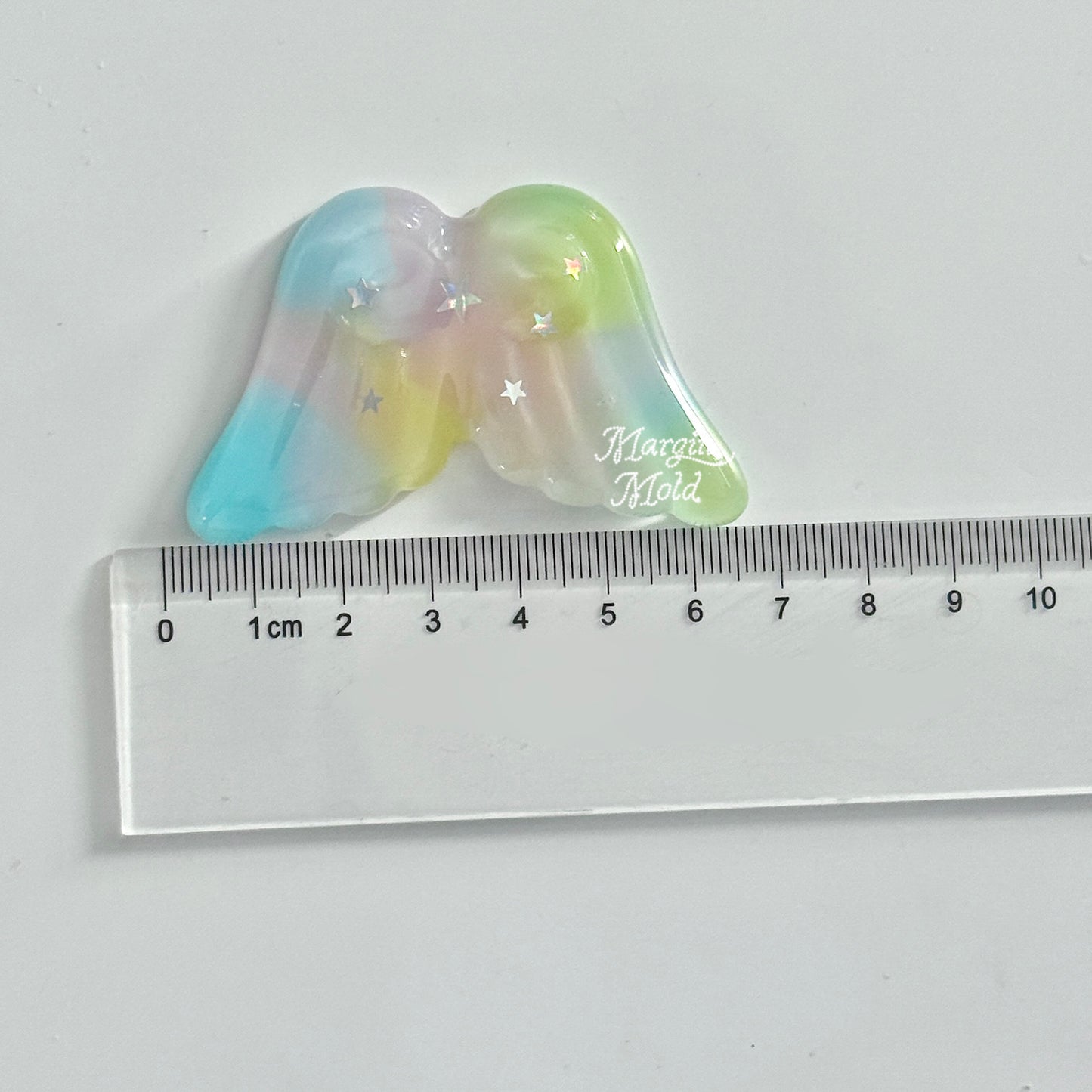 k106 angel wing mold B, 3d printed, shiny