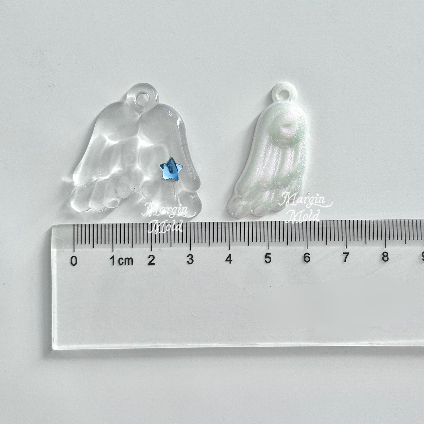 k107 angel wing pendant mold, 3d printed, shiny