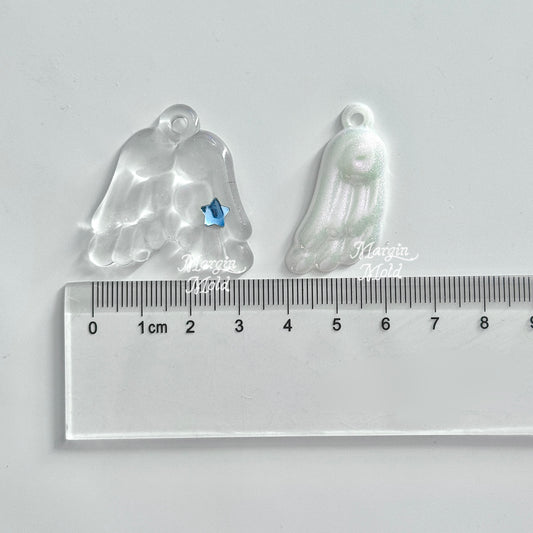 k107 angel wing pendant mold, 3d printed, shiny